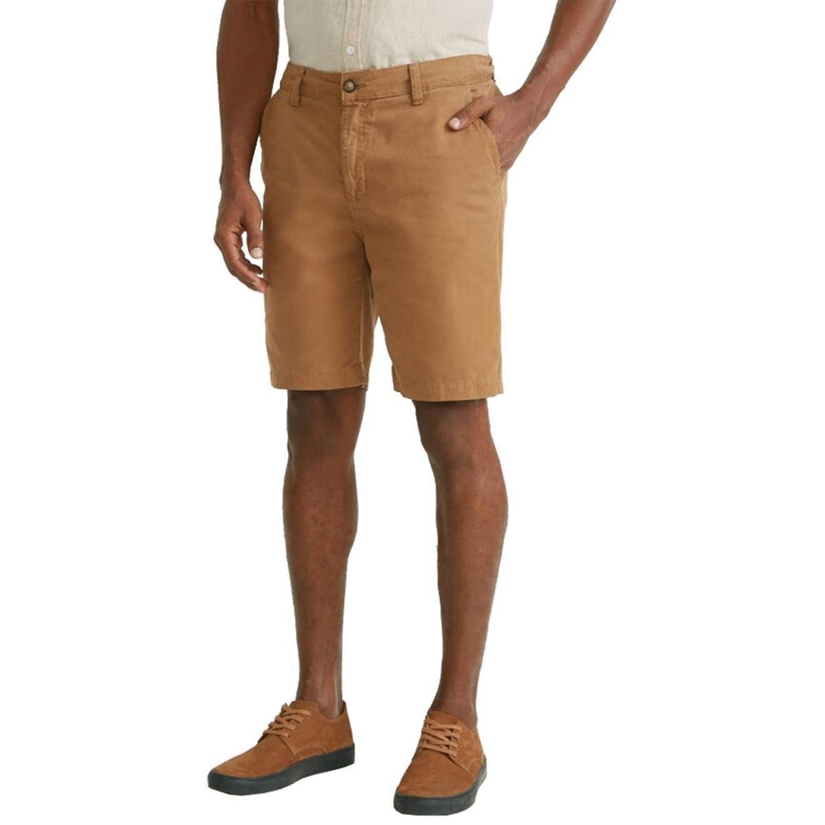 Bermuda Foxton Masculina Chino Casual Camelo Marrom Menor preço em Bermuda Foxton Masculina Chino Casual Camelo Marrom