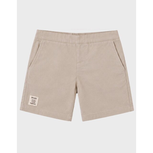 Bermuda Fresca Estilo Sarja Com Bolso Confortável Moda Caqui Verão Amarelo Menino 4 a 14