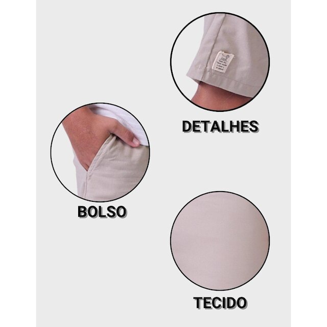 Bermuda Fresca Estilo Sarja Com Bolso Confortável Moda Caqui Verão Amarelo Menino 4 a 14