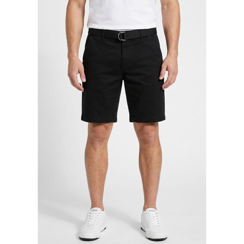 Bermuda Guess Sarja Com Cinto Preto