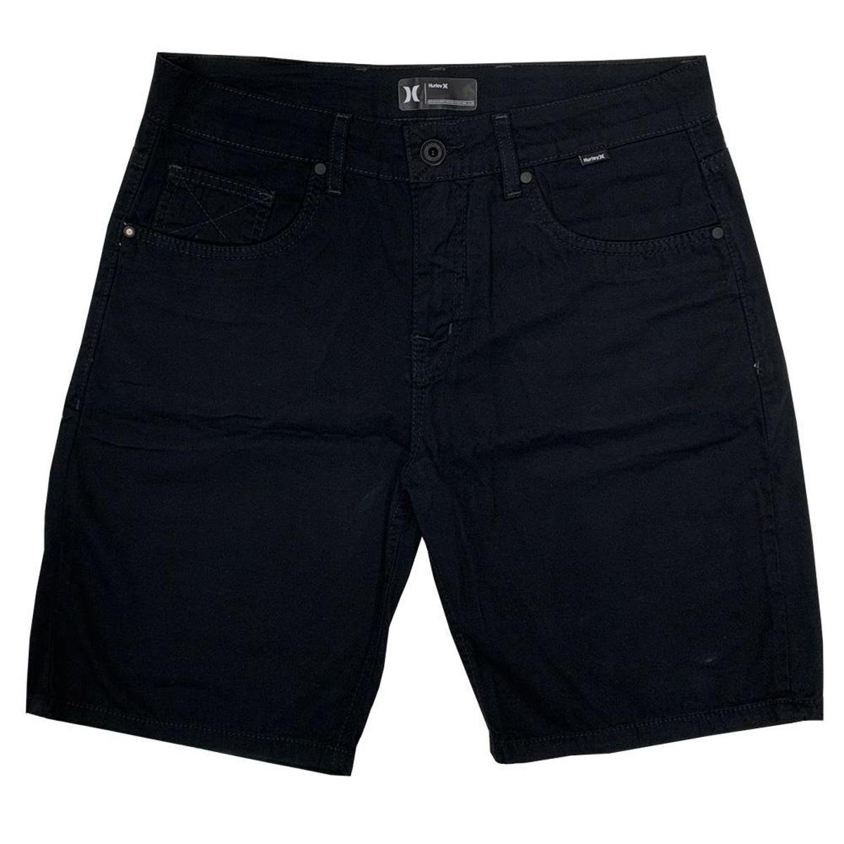 Bermuda Hurley Sarja Preta Walk Weekend Masculina 50014 - Preto Menor preço em Bermuda Hurley Sarja Preta Walk Weekend Masculina 50014 - Preto