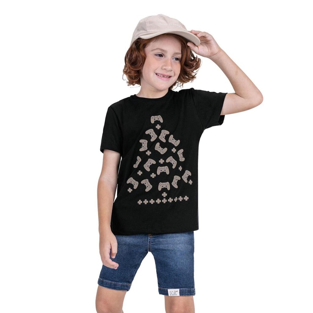 Bermuda Infantil Jeans Trick Nick Azul