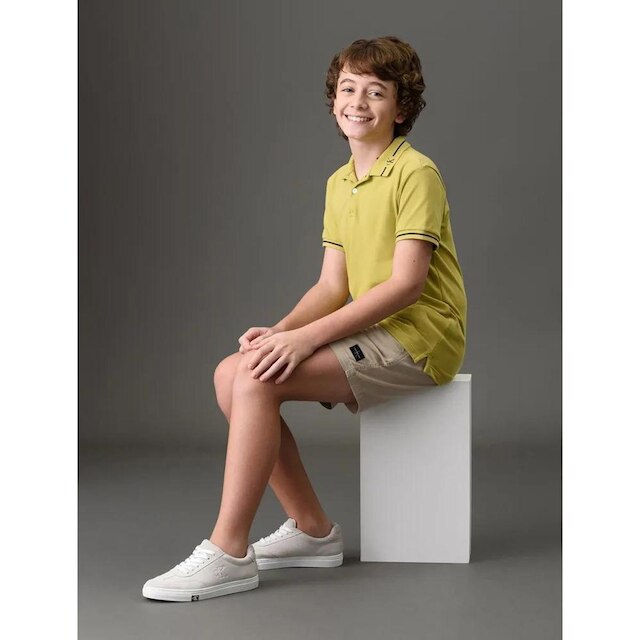 Bermuda Infantil Menino Curta Paper Calvin Klein Caqui
