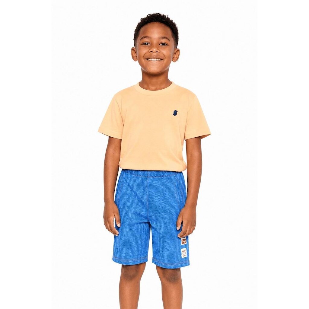 Bermuda Infantil Menino Esportiva Alphabeto Azul