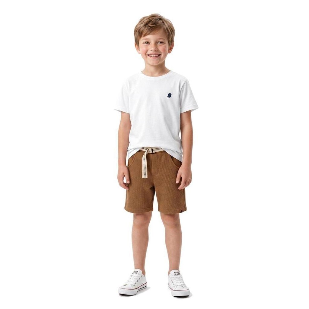 Bermuda Infantil Menino Pirata On Marrom Alphabeto