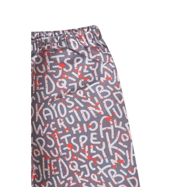 Bermuda Infantil Tactel Letrinhas Chumbo