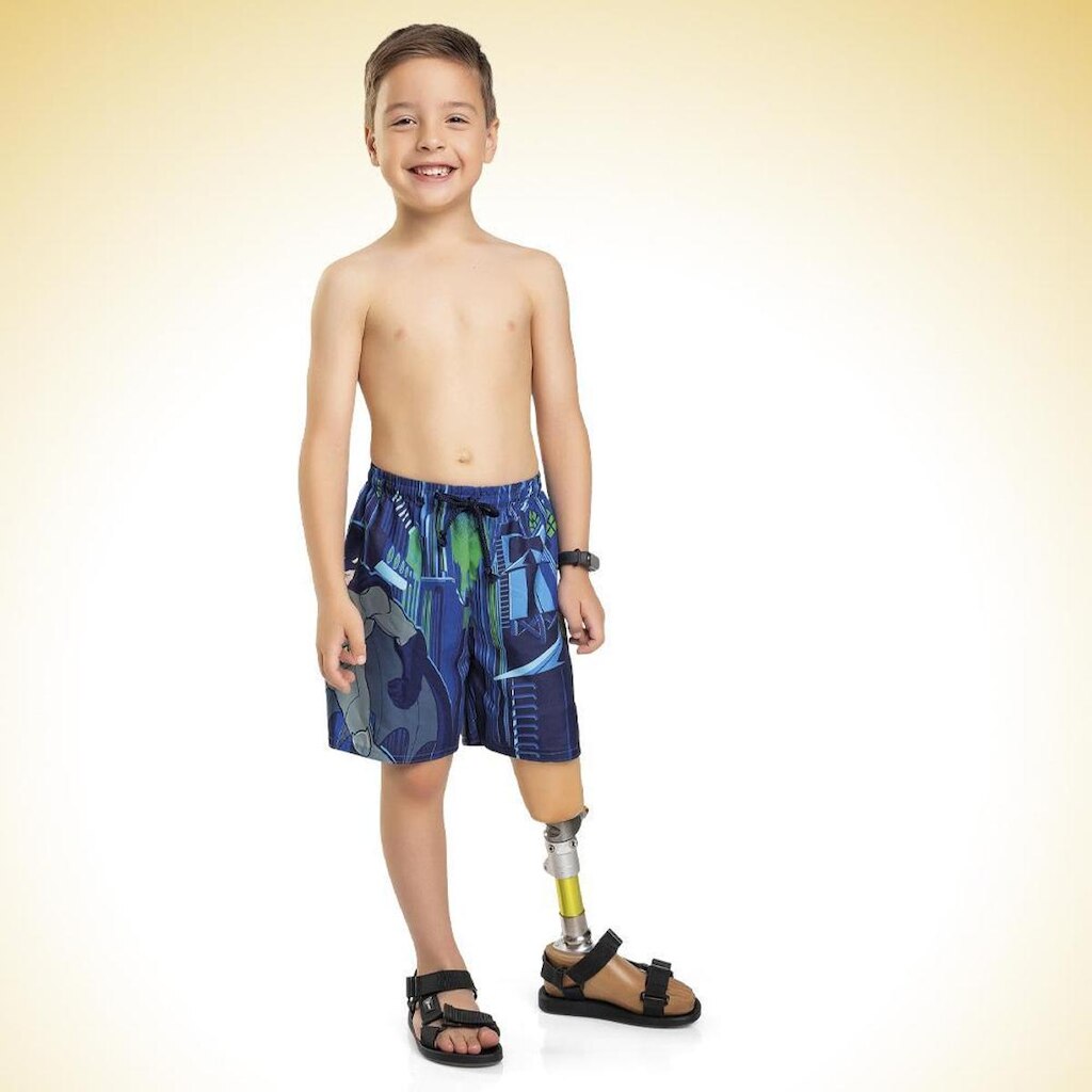 Bermuda Infantil Verão Em Microfibra  Batman Proteção UV 50+  Tam 1 a 10 - Fakini