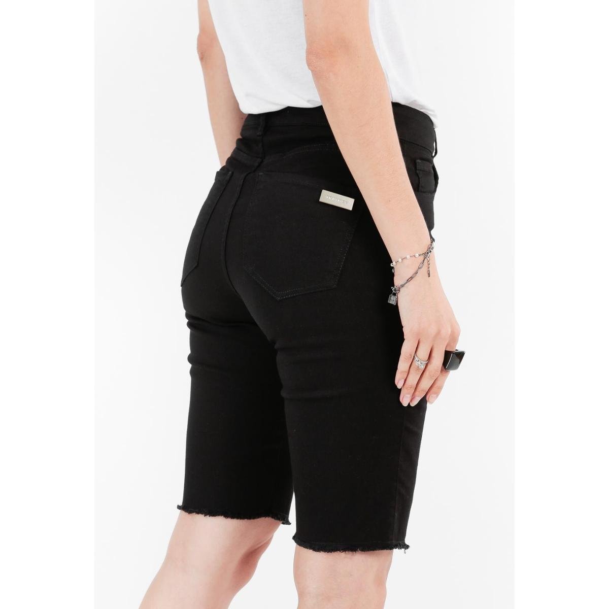 bermuda jeans preta feminina