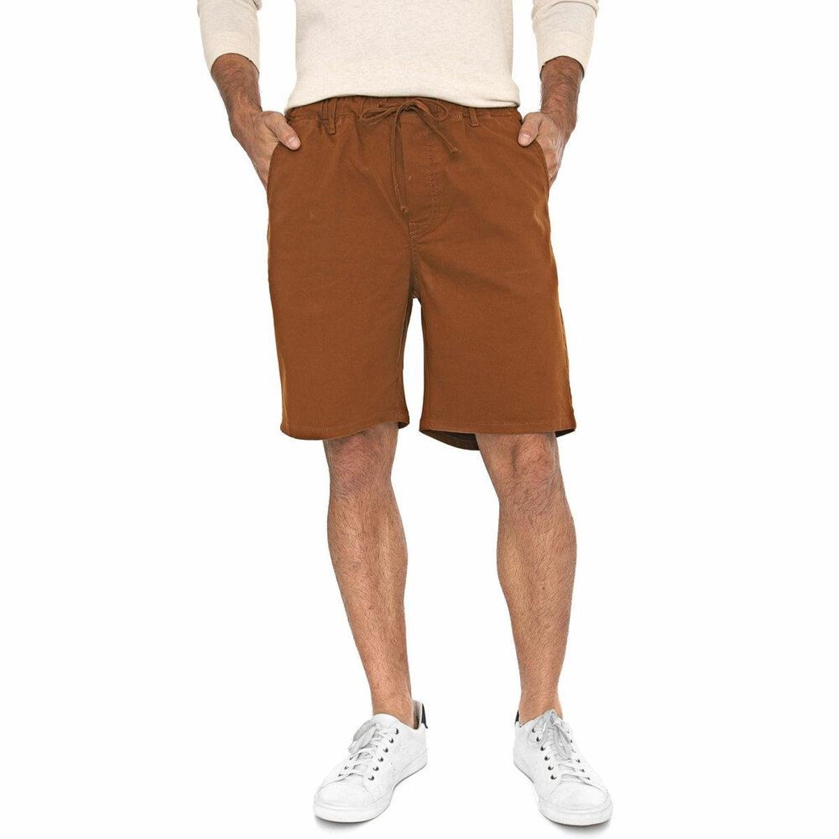 Bermuda Jeans Bloom Jogger Masculina - Marrom Menor preço em Bermuda Jeans Bloom Jogger Masculina - Marrom