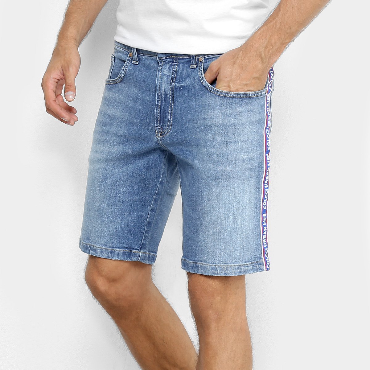 bermuda jeans colcci masculino