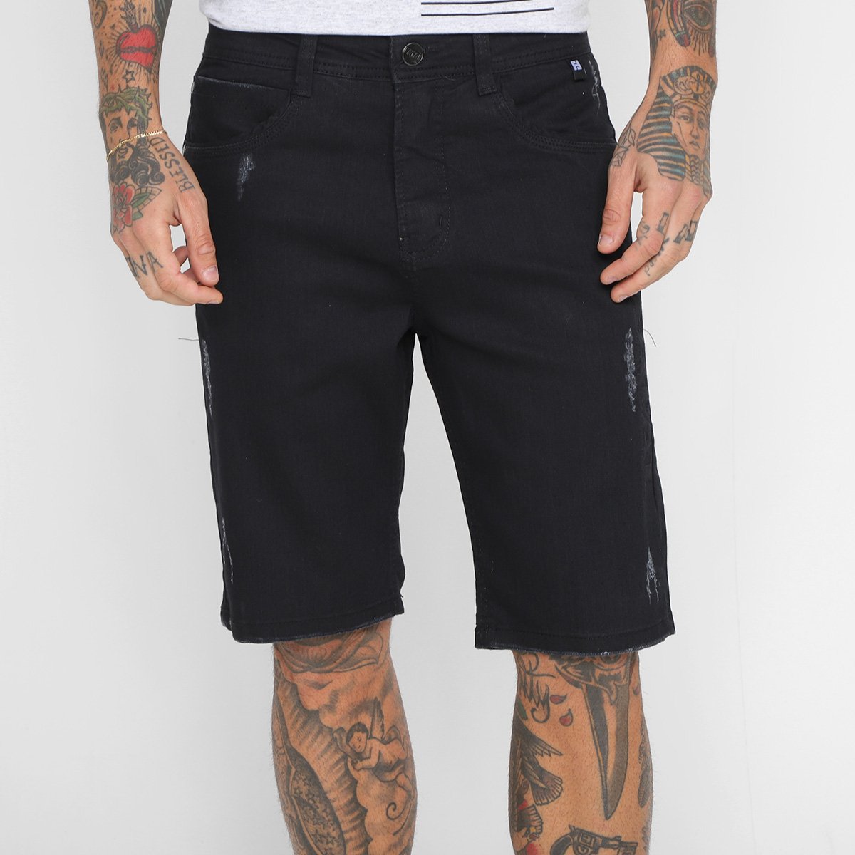 Bermuda Jeans Fatal Slim IV Masculina - Preto Menor preço em Bermuda Jeans Fatal Slim IV Masculina - Preto