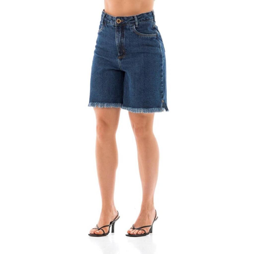 Bermuda Jeans Feminina Arauto Mom Less Water