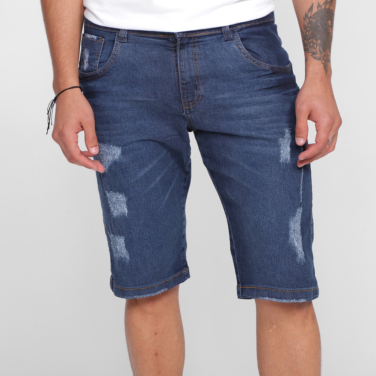 Bermuda Jeans Grifle Básica Masculina - Azul Escuro é ruim? Bermuda Jeans Grifle Básica Masculina - Azul Escuro é boa?