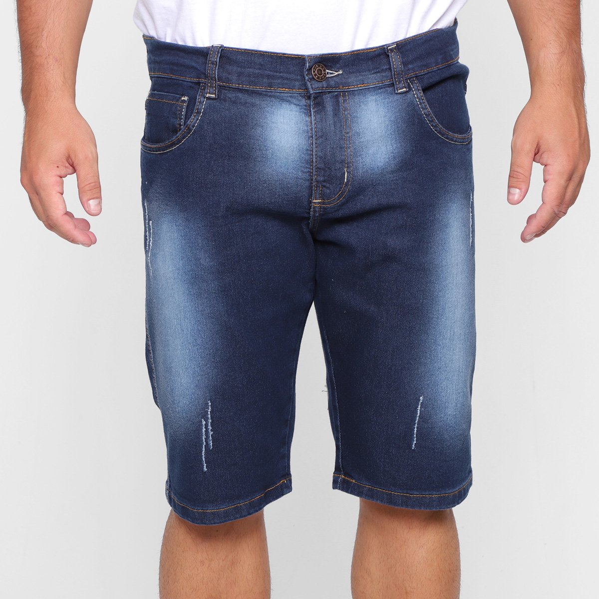 Bermuda Jeans Grifle Elastano Masculina - Azul Escuro é ruim? Bermuda Jeans Grifle Elastano Masculina - Azul Escuro é boa?