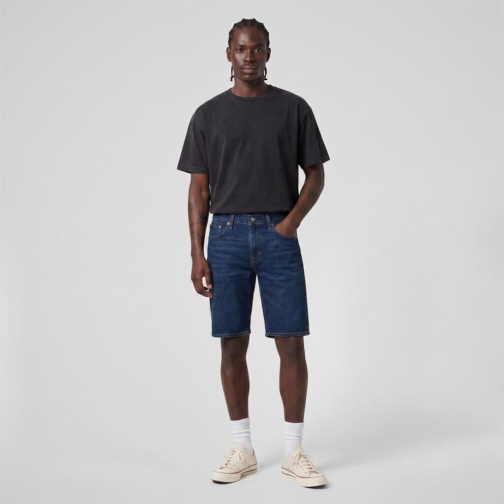 Bermuda Jeans Levi's 412 Slim Lavagem Escura Feminina