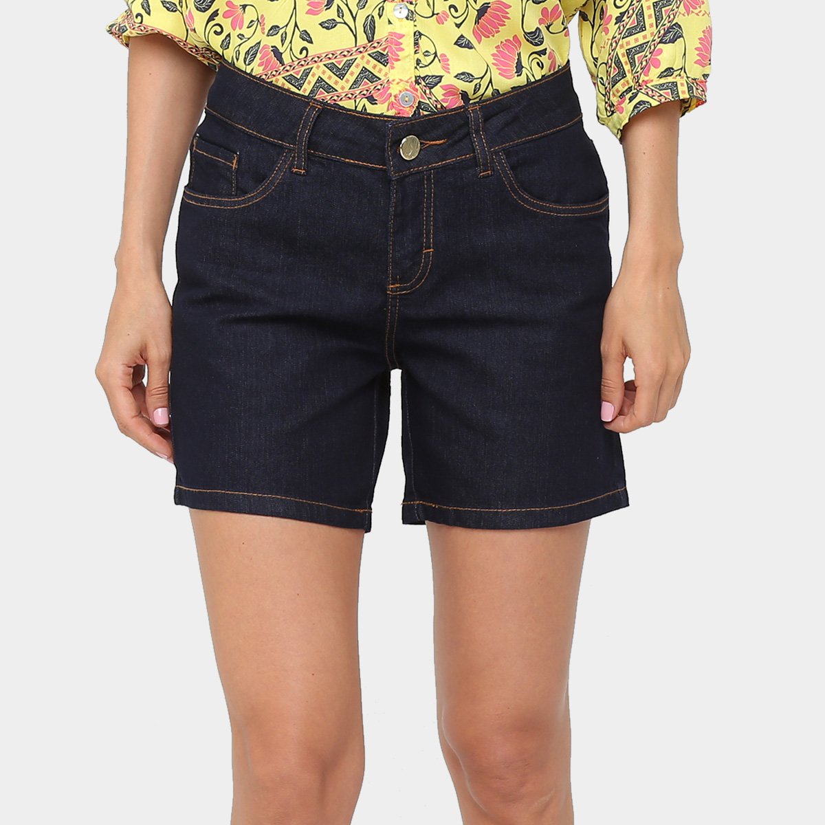 bermuda jeans malwee feminina