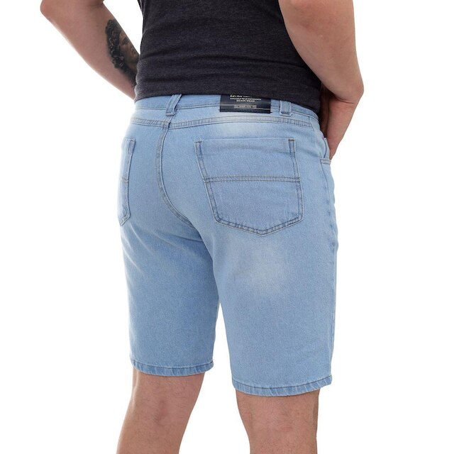 Bermuda Jeans Masculina Básica Lavagem Clara Linha Premium