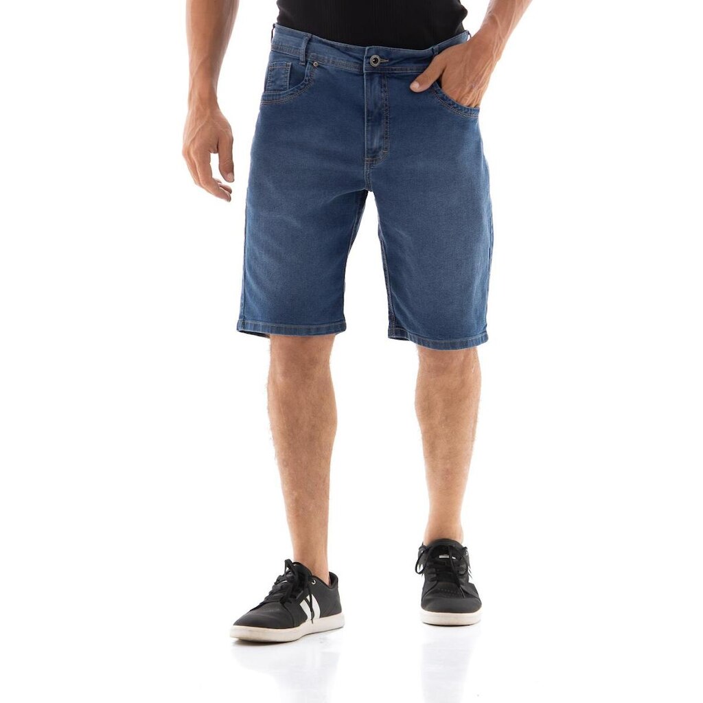 Bermuda Jeans Masculina Confort Bordado