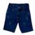 Bermuda Jeans Masculina infantil Com Puídos Escura Fashion Kids - Azul Escuro
