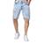 Bermuda Jeans Masculina Rasgada Homem Casual Slim - Azul Claro