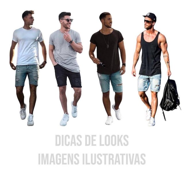 Bermuda Jeans Masculina Rasgada Homem Casual Slim
