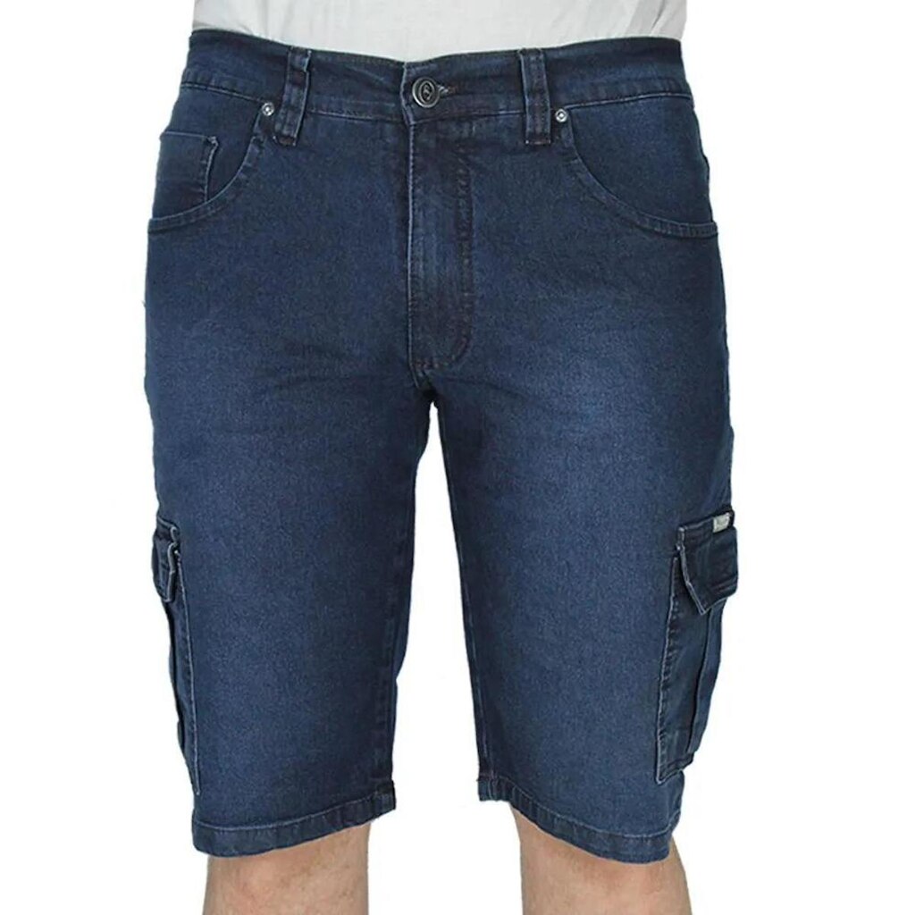 Bermuda Jeans R7Jeans Masculina Modelo Cargo Lavagem Stone com Used