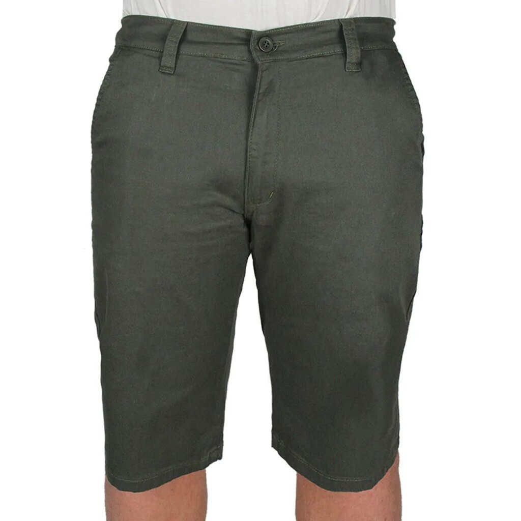 Bermuda Jeans R7Jeans Masculina Modelo Sarja com Elastano Verde