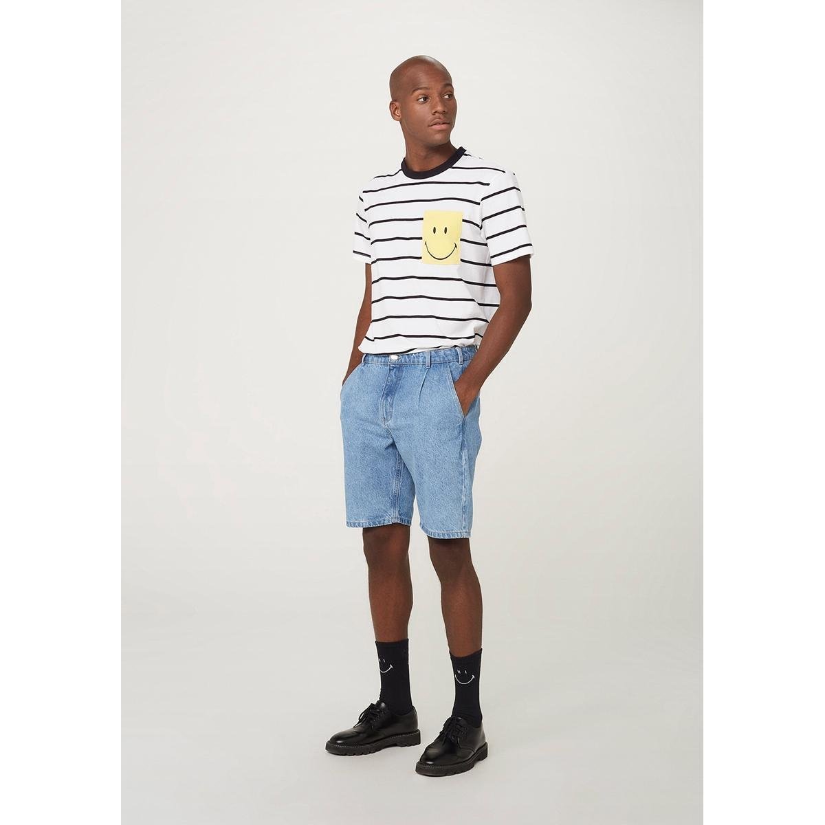 Bermuda Jeans Tradicional De Algodão Masculina - Azul Menor preço em Bermuda Jeans Tradicional De Algodão Masculina - Azul