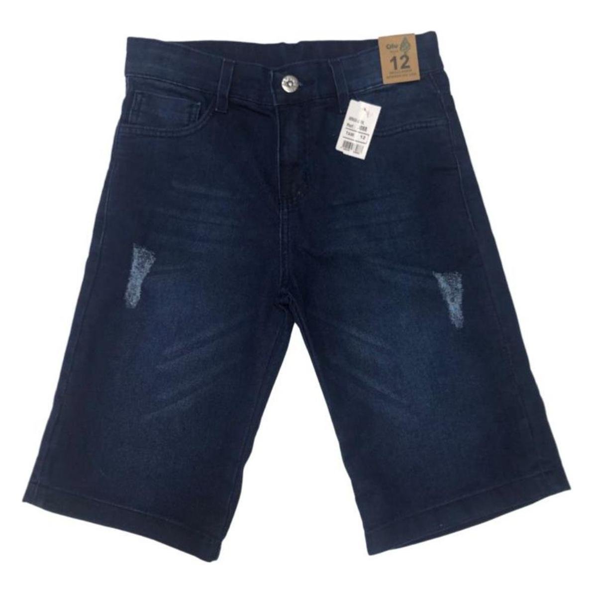 Bermuda Jeans Tradicional Juvenil Masculina Menor preço em Bermuda Jeans Tradicional Juvenil Masculina