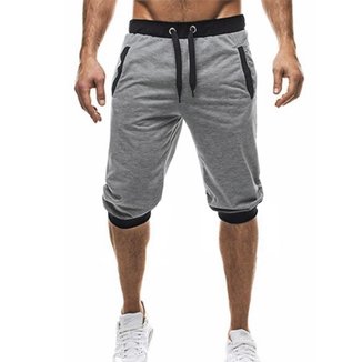 Bermuda Jogger Moletom Masculina 3/4 Mescla