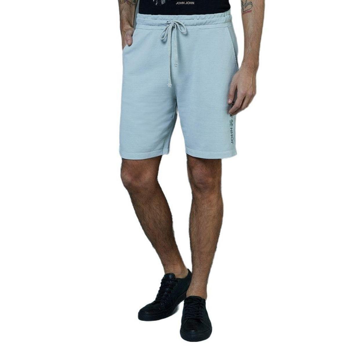 BERMUDA JOHN JOHN MOLETOM COM LOGO DA MARCA MASCULINA - Cinza Menor preço em BERMUDA JOHN JOHN MOLETOM COM LOGO DA MARCA MASCULINA - Cinza