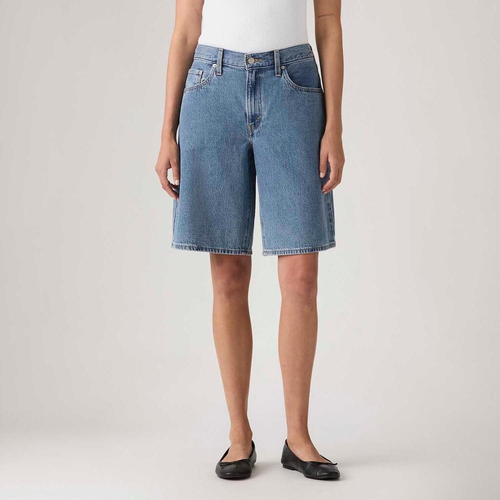 Bermuda Jorts Jeans Levi's Baggy Dad Lavagem Média Feminina