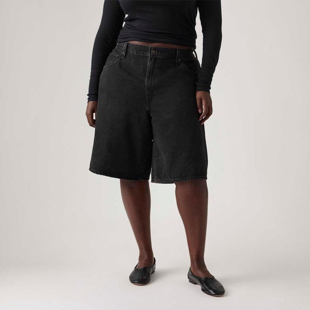 Bermuda Jorts Jeans Levi's Baggy Dad Preta Feminina