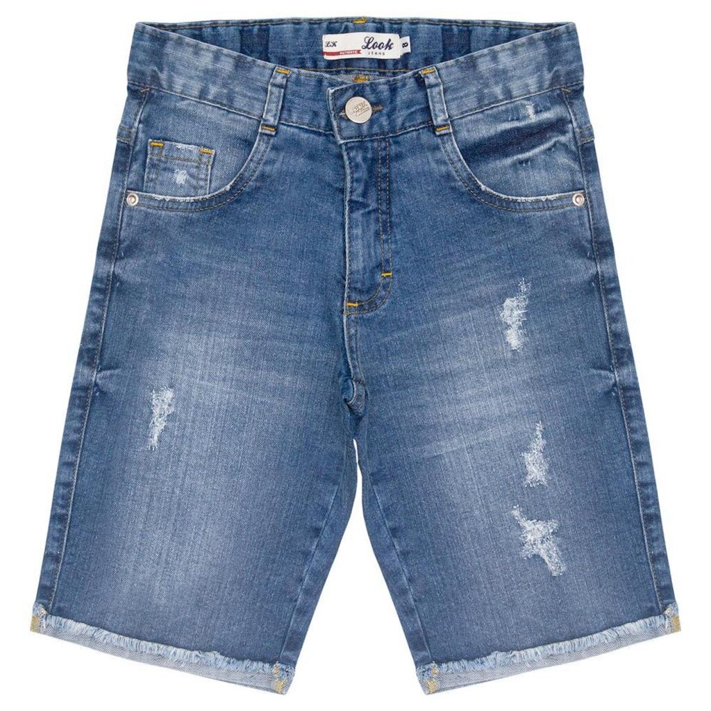 Bermuda Juvenil Look Jeans Skinny Puídos Jeans - 4 - UNICA