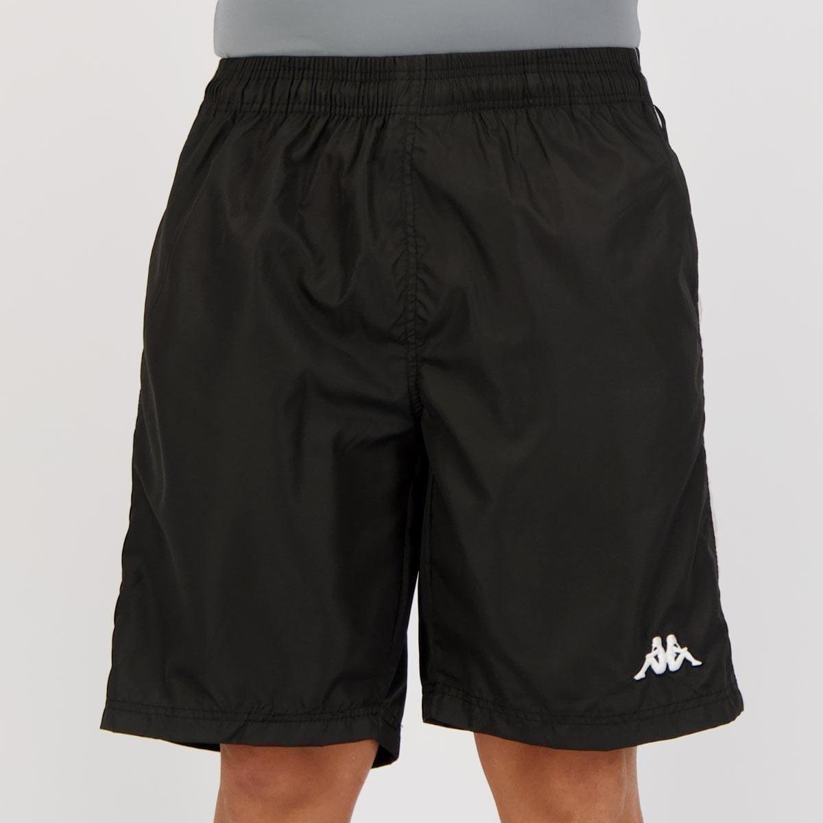 Bermuda Kappa Sport 50D Wilkes Preta - Preto Menor preço em Bermuda Kappa Sport 50D Wilkes Preta - Preto