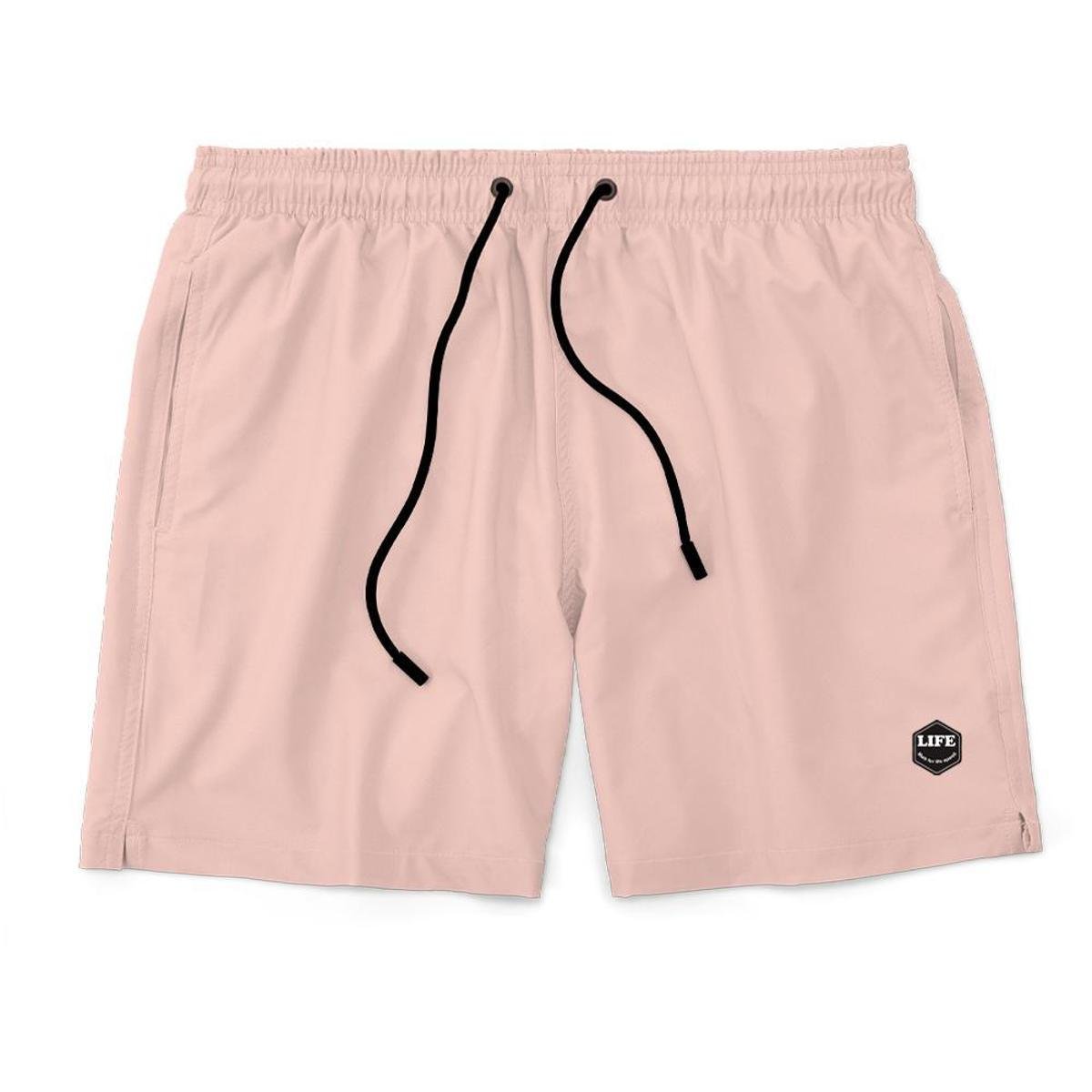 Bermuda Life Lisa Short Liso Masculino Básico Mauricinho Tactel - Rosa é boa?