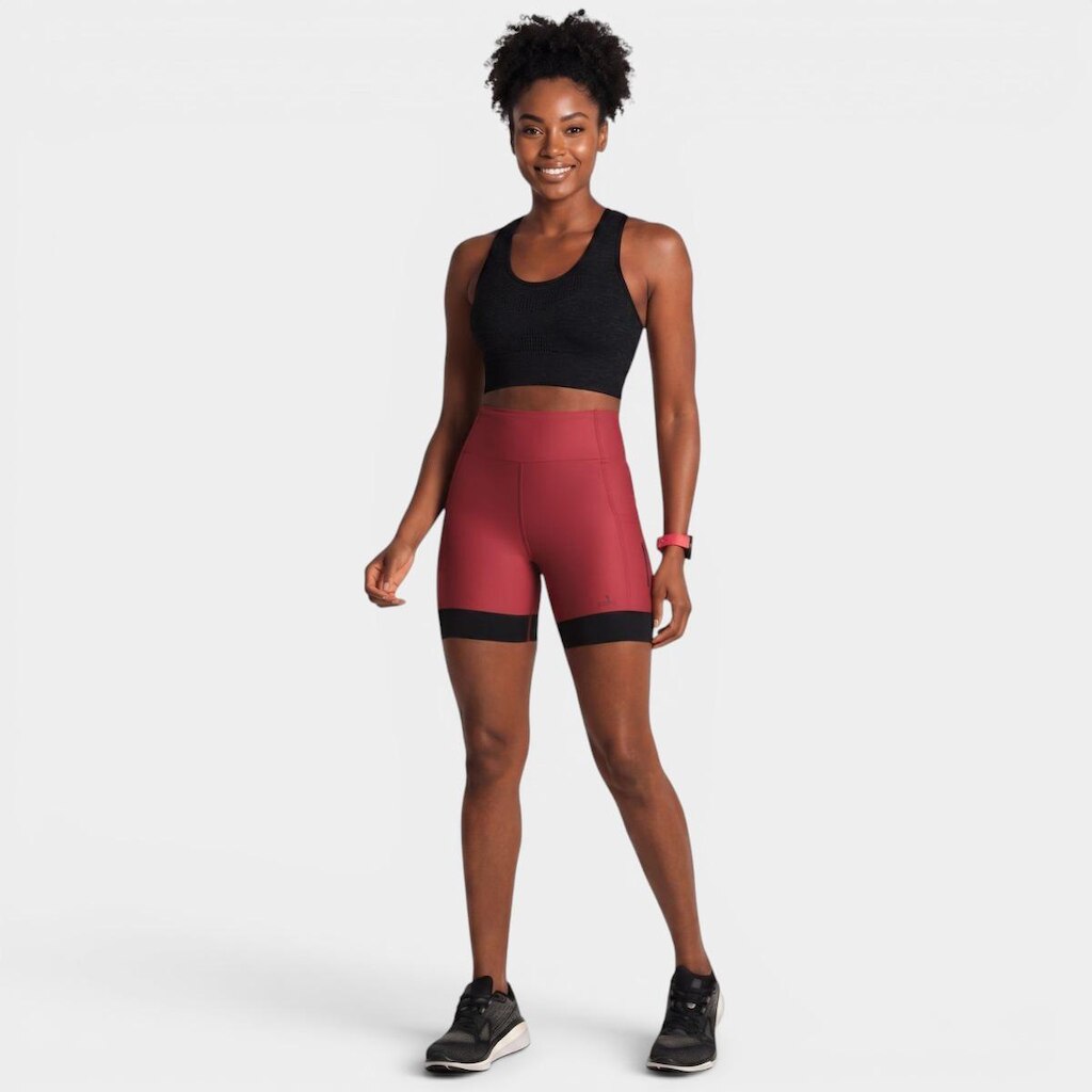 Bermuda Lupo LSport Run 7 Pocket Feminina - Vermelho e Preto - P