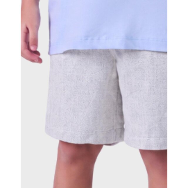 Bermuda Luxo Alfaitaria Estilo Verão Com Bolso Confortável Elástico Regulagem Prático Menino 1 a 14