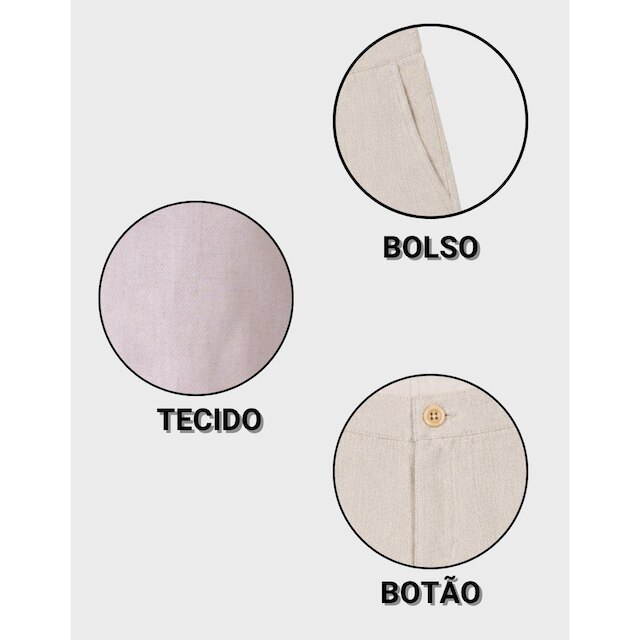 Bermuda Luxo Alfaitaria Estilo Verão Com Bolso Confortável Elástico Regulagem Prático Menino 1 a 14