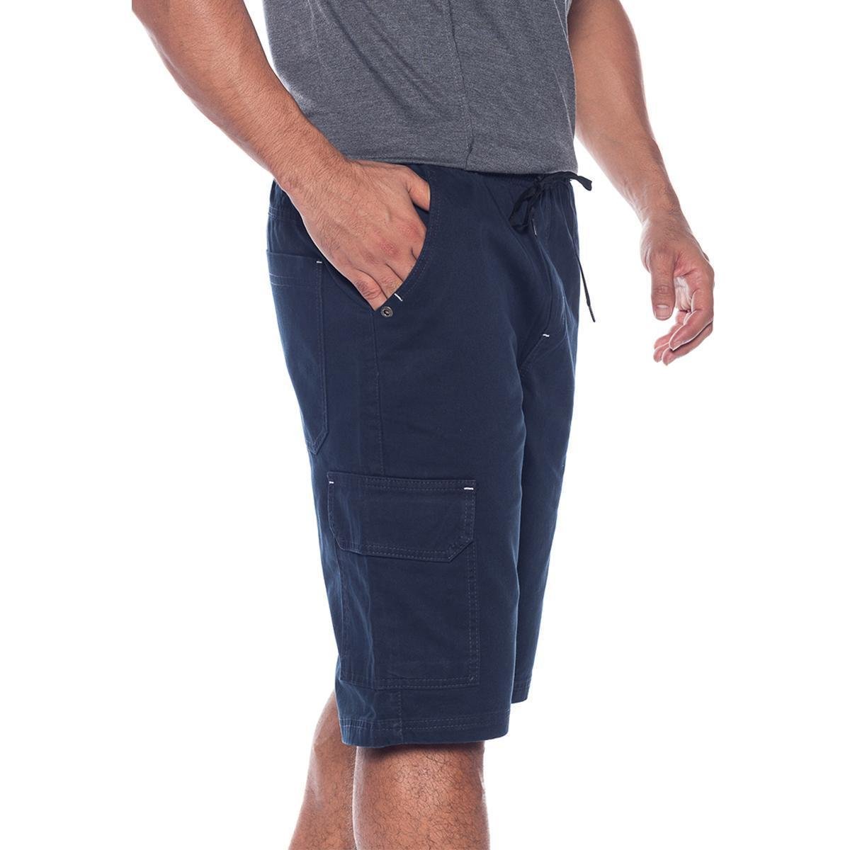 Bermuda Macaw Sarja Elástico Ben - Marinho Menor preço em Bermuda Macaw Sarja Elástico Ben - Marinho