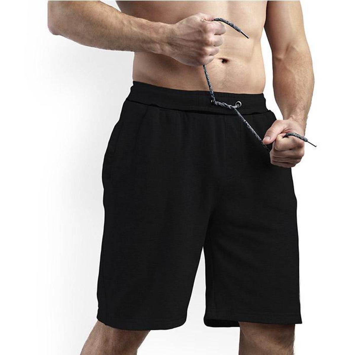 Bermuda Masculina Algodão Academia Short Adulto Lisa Moletom Zattini