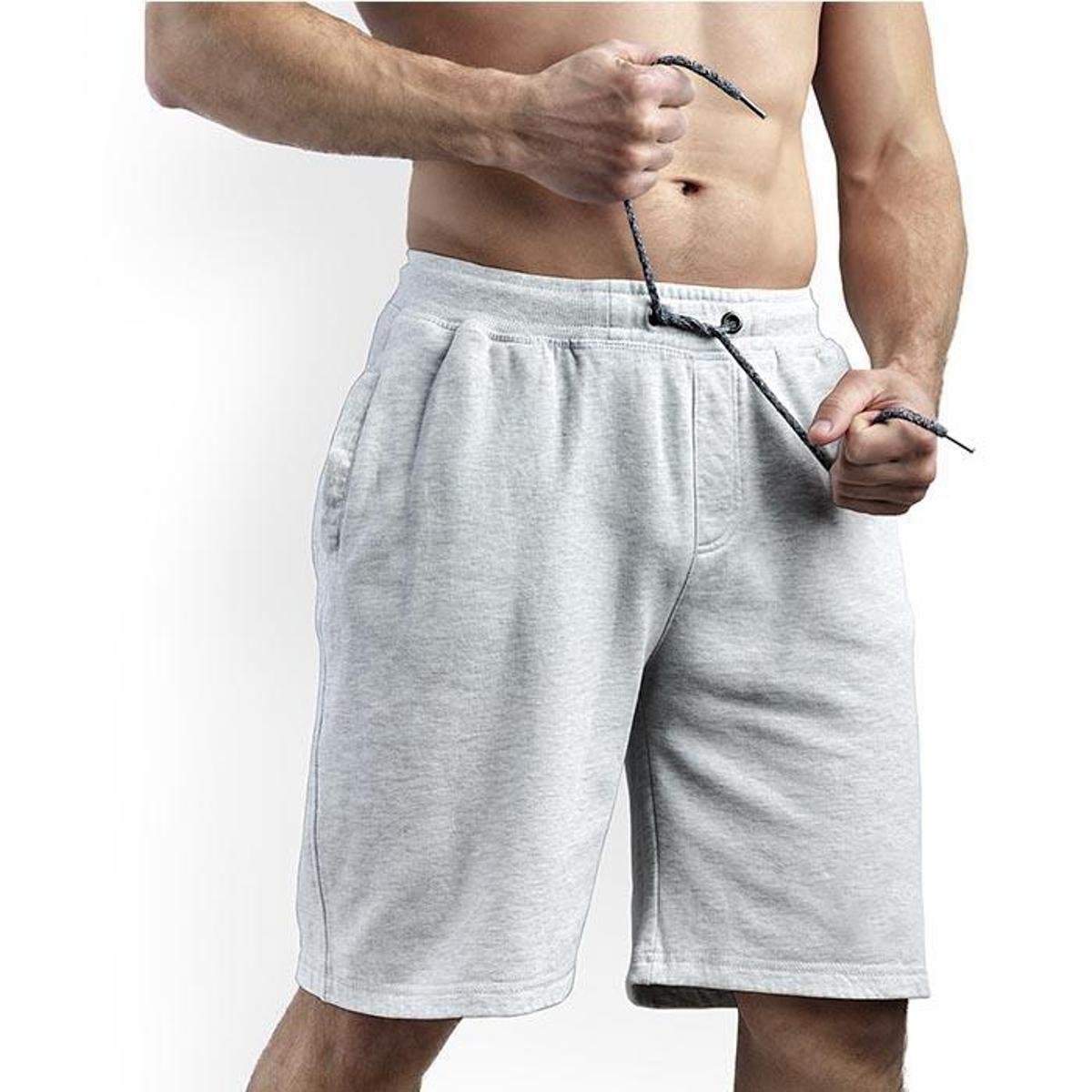 Bermuda Masculina Algodão Academia Short Adulto Lisa Moletom Zattini