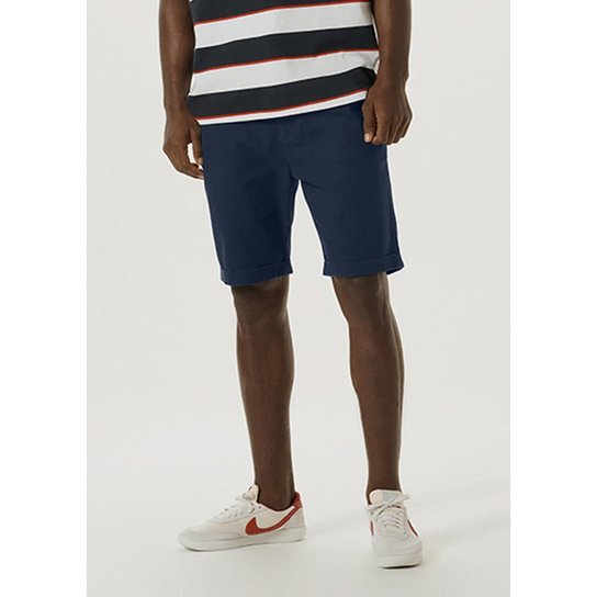 Bermuda Masculina De Sarja Com Cadarço - KG2KHJMSI4 - Azul