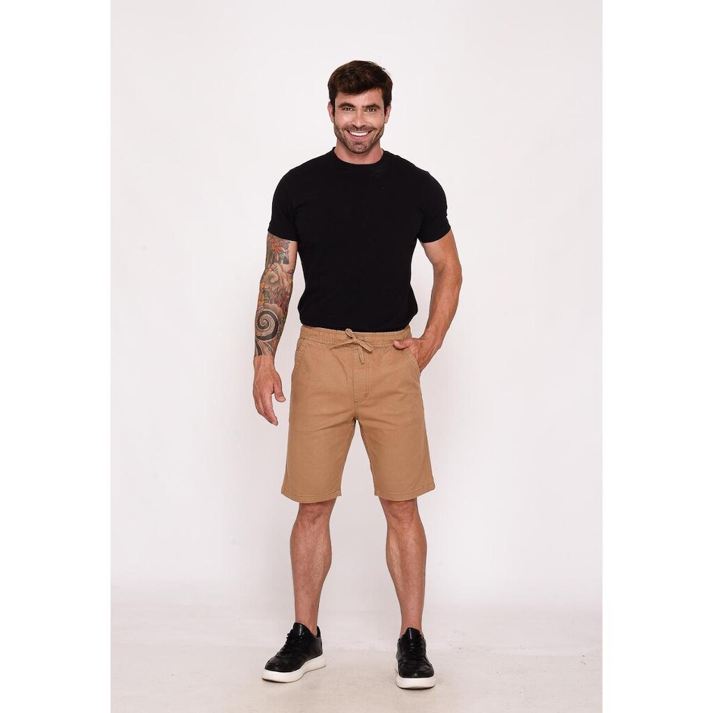 Bermuda Masculina Elástico Lycra 7924 Caki