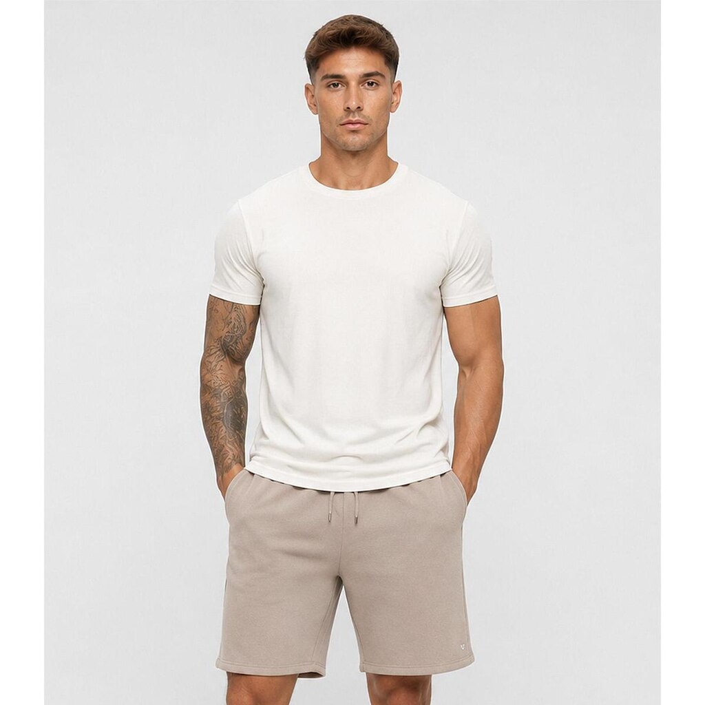 Bermuda Masculina Em Ribana Com Bolsos Maxi Veev Bege