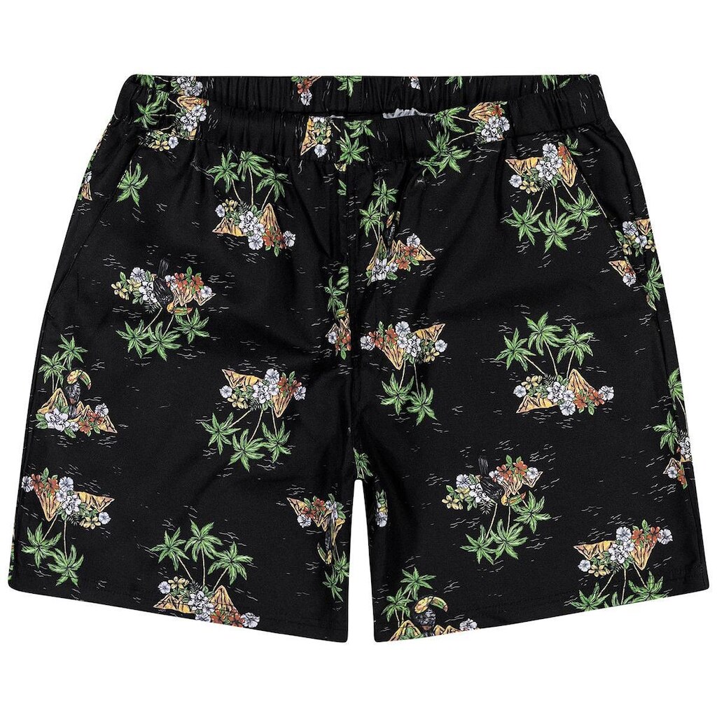 BERMUDA MASCULINA ENFIM ESTAMPA TROPICAL PRETO P