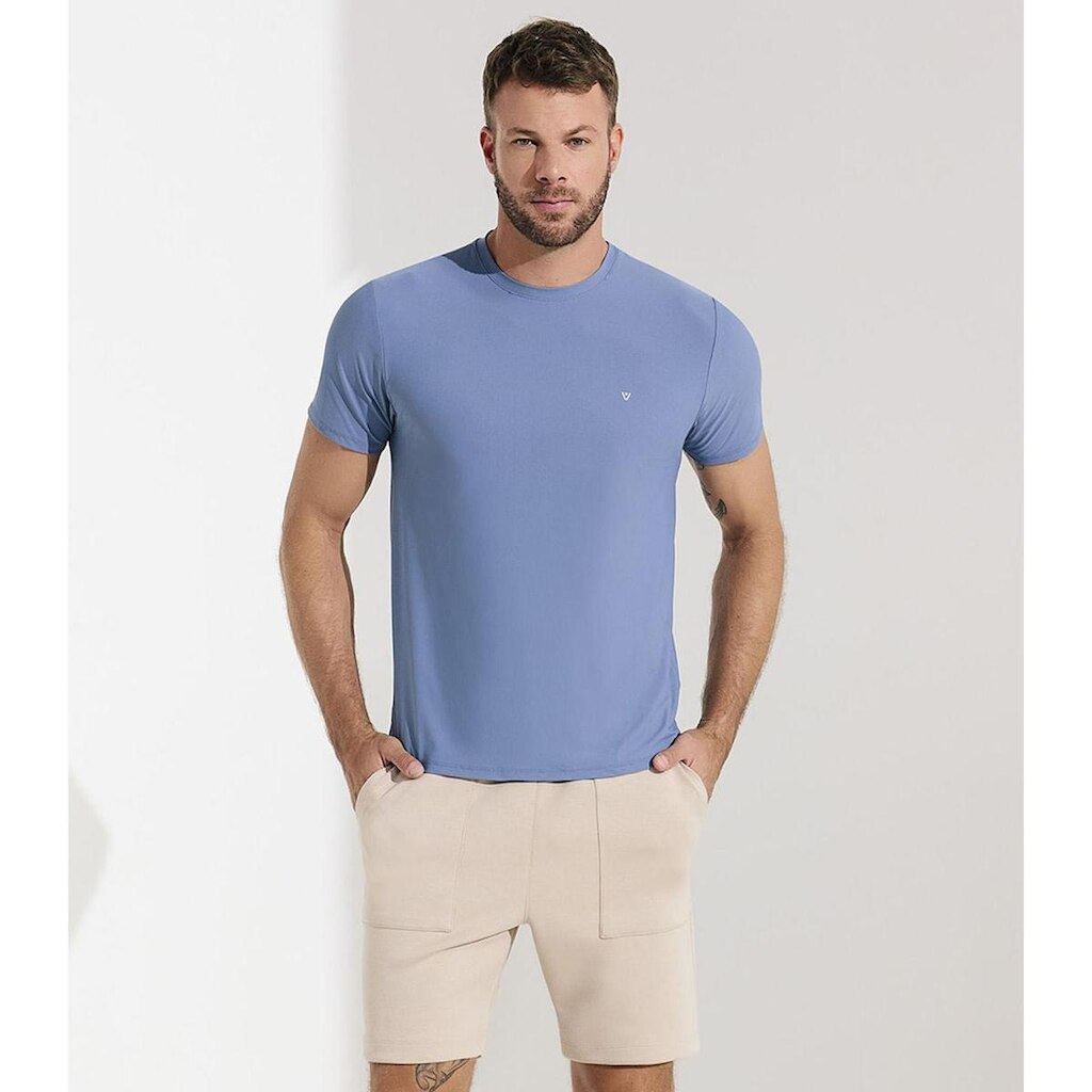 Bermuda Masculina Malha Neomotion Com Bolsos Veev Bege