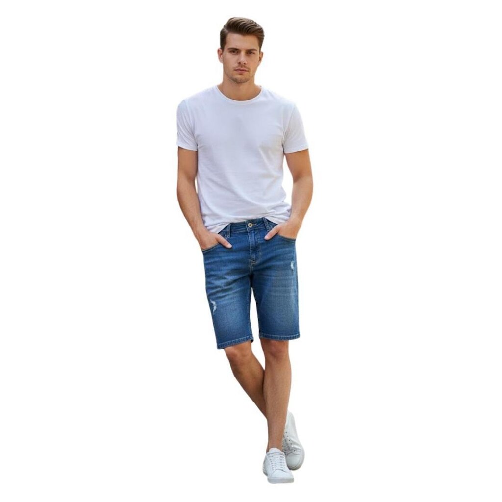 Bermuda Masculina Max Denim 002 12074 Reta Premium