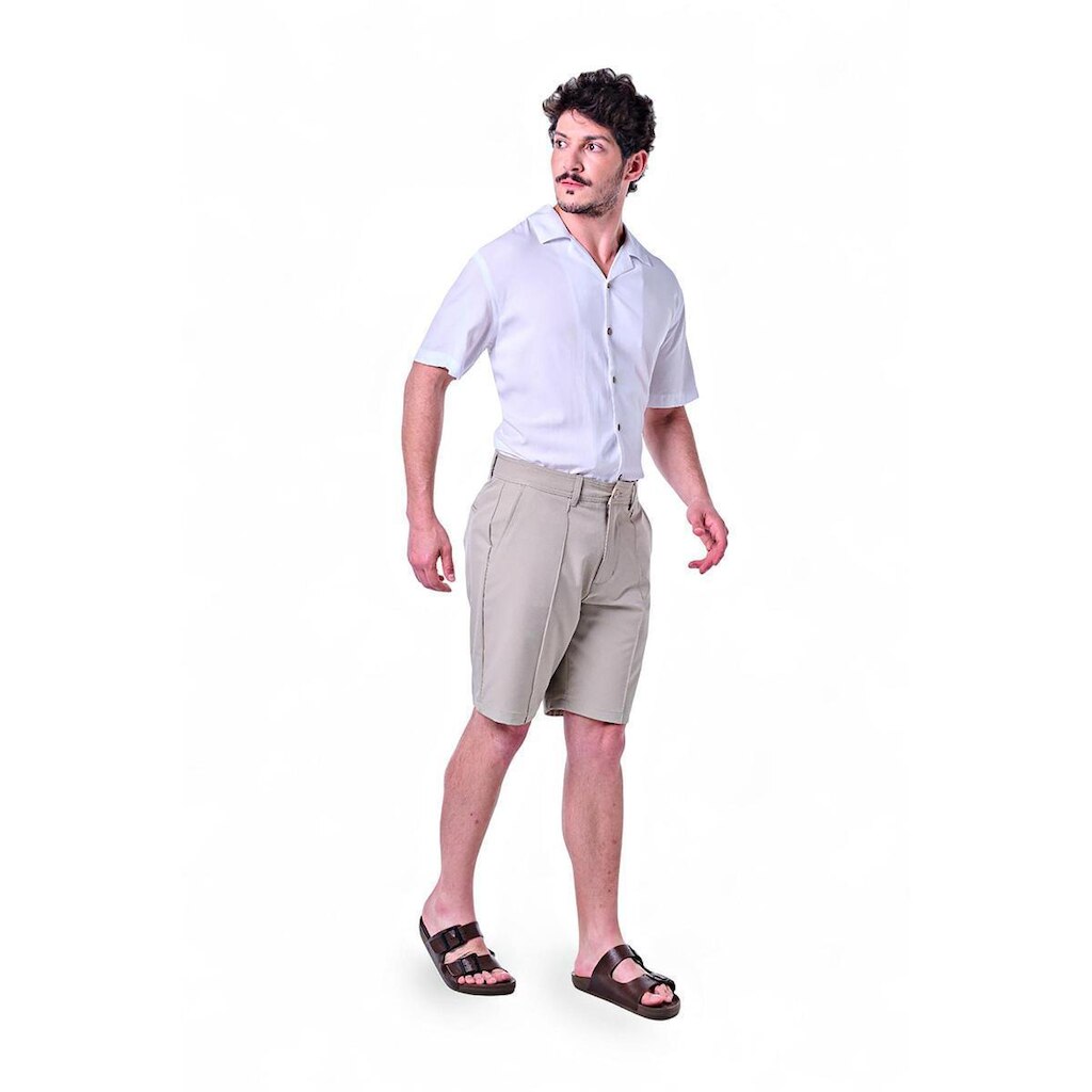 Bermuda Masculina Micro Fibra Básica Friso