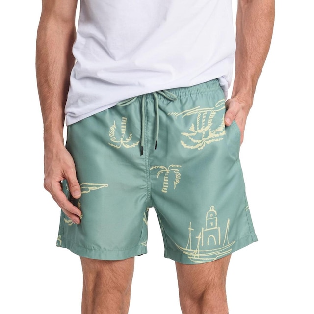 Bermuda Masculina Microfibra Estampada Rovitex Verde